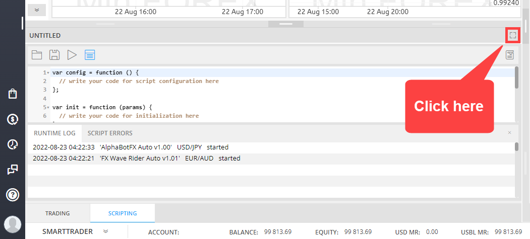 SmartTrader: Access Script Errors & Runtime log | MTI Help Center