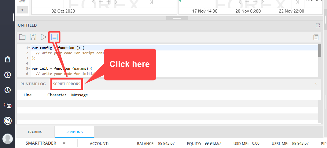SmartTrader: Access Script Errors & Runtime log | MTI Help Center