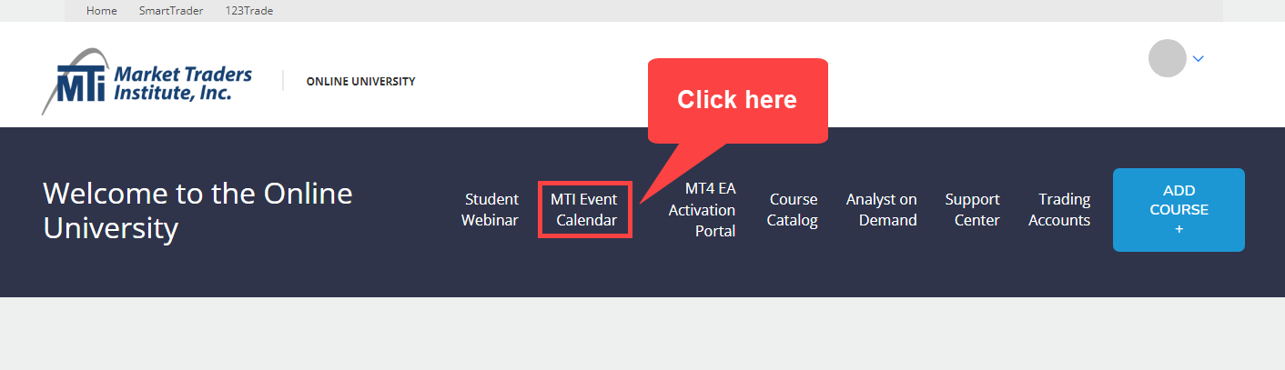 Online University: Event Calendar